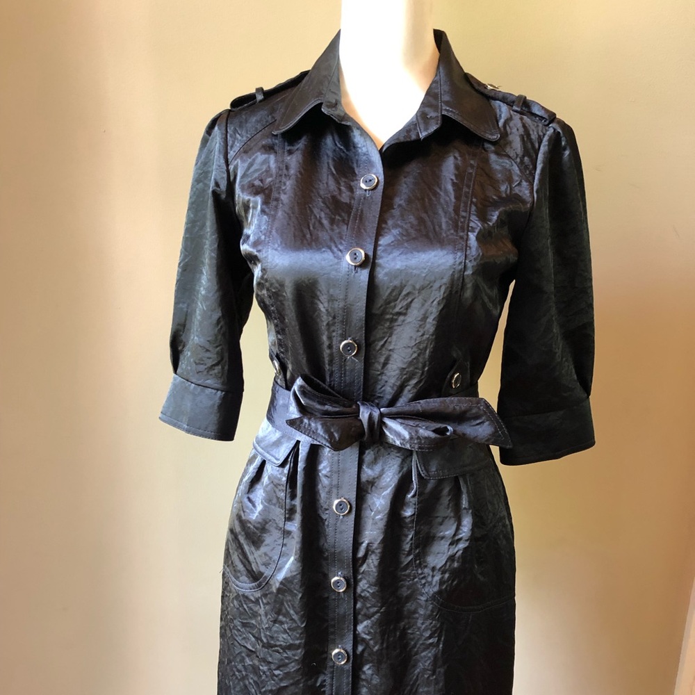 Not your typical shirt dress.  Yoana Baraschi black shirt dress. Size 0